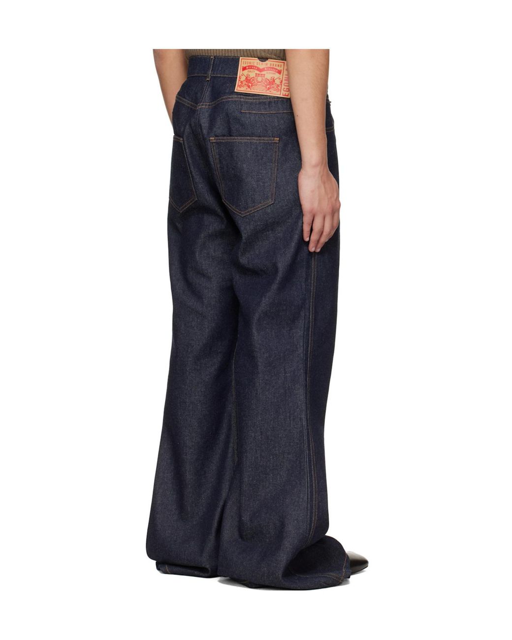 Egonlab Blue Overscaled Belt Loop Jeans for men
