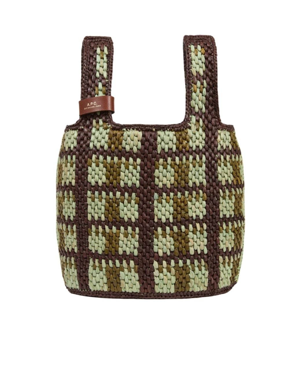 A.P.C. Multicolor Pecan Raffia Tote Bag