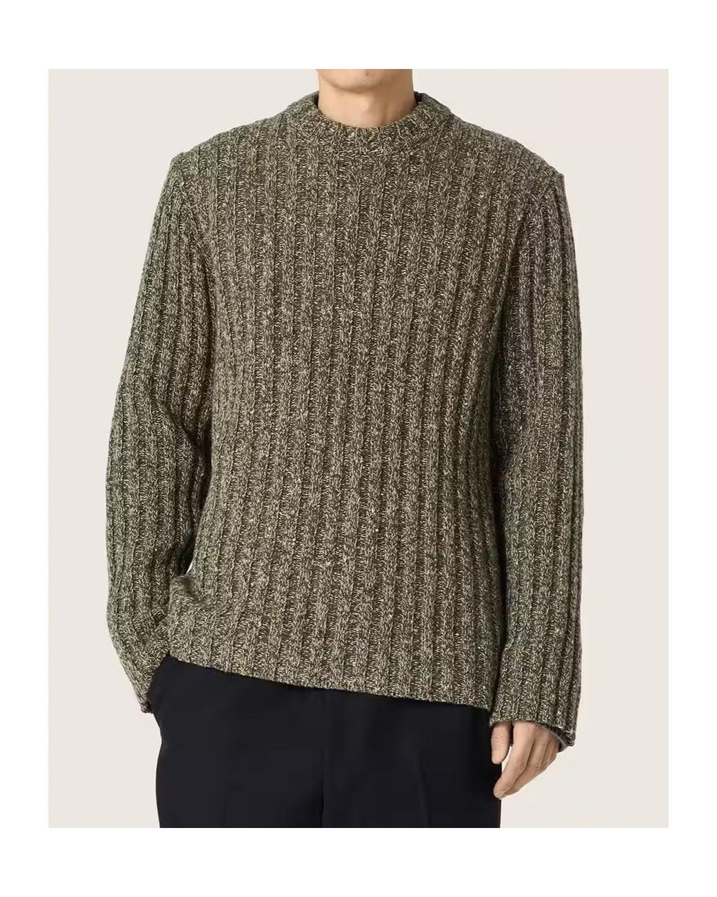 Golden Goose Deluxe Brand Green Logo Detailed Crewneck Knit Jumper for men