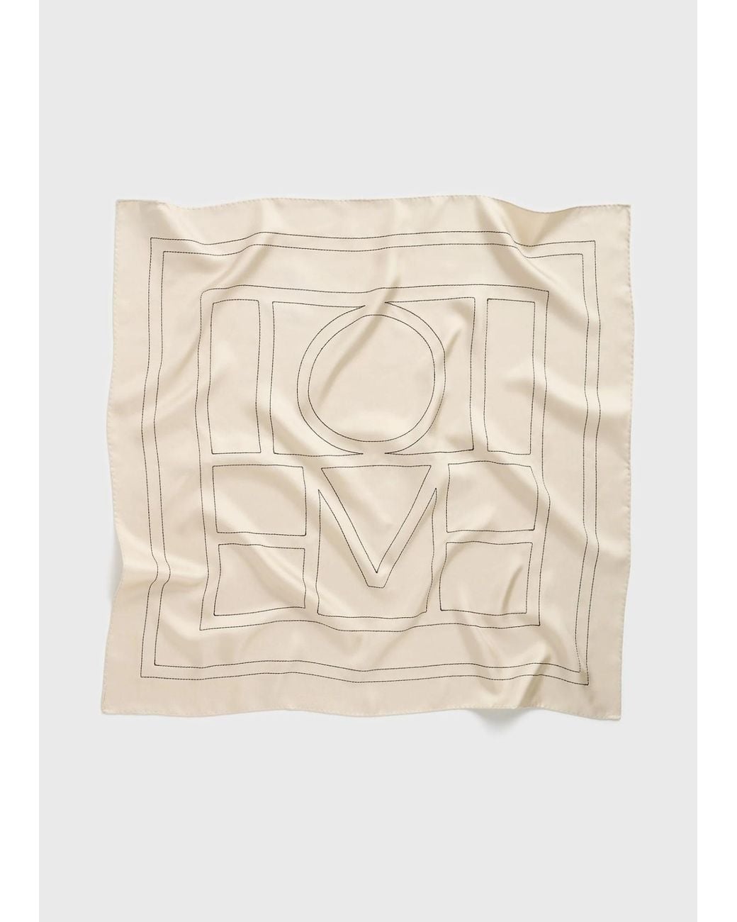 Totême Natural Totême Monogram Embroidered Scarf