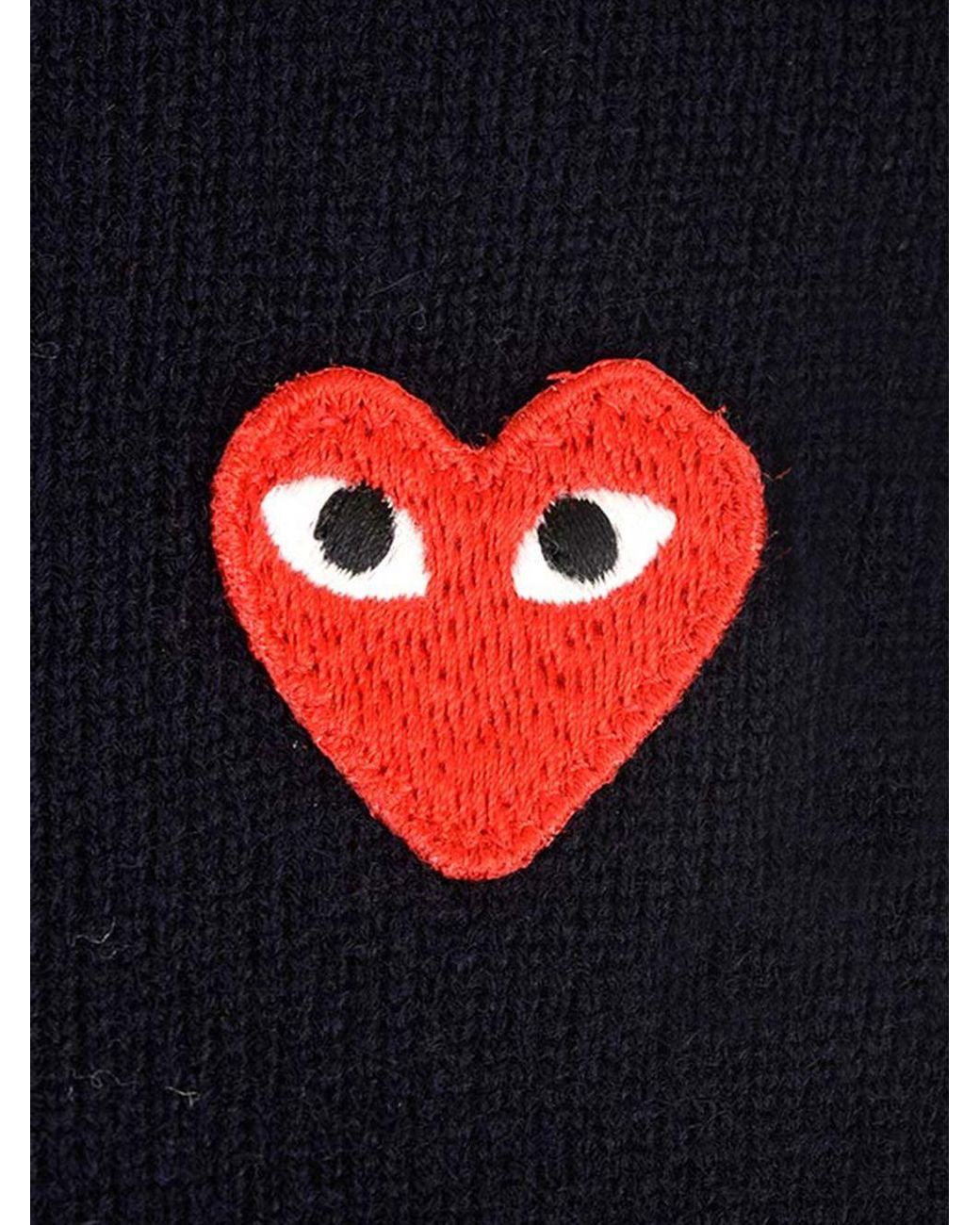 COMME DES GARÇONS PLAY Blue Comme Des Garçons Play Logo Patch Button-Up Cardigan for men