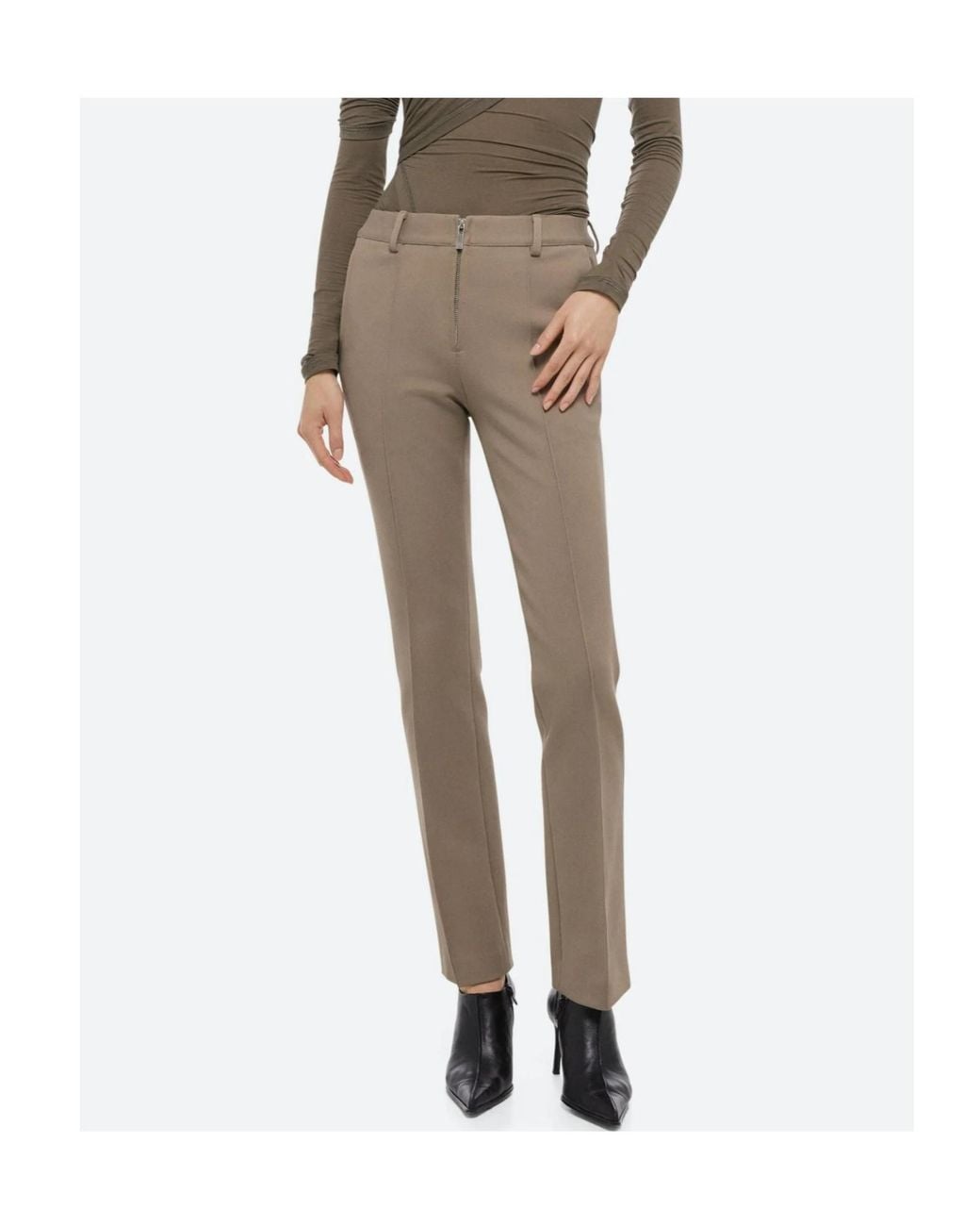 Helmut Lang Gray Straight-Leg Trousers