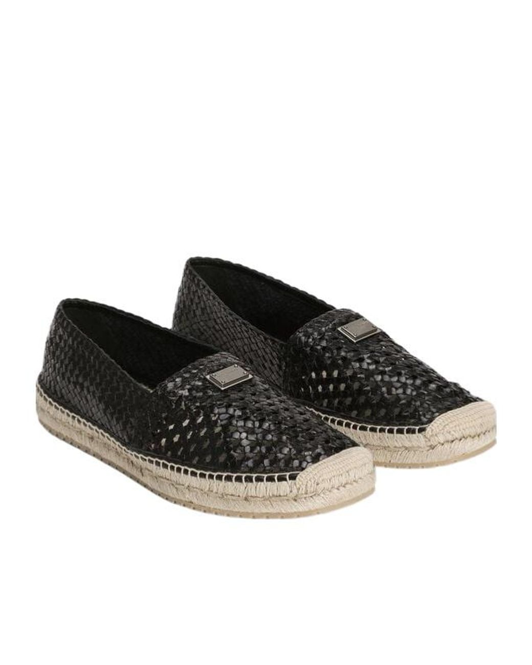 Dolce & Gabbana Black Logo Plaque Espadrilles for men