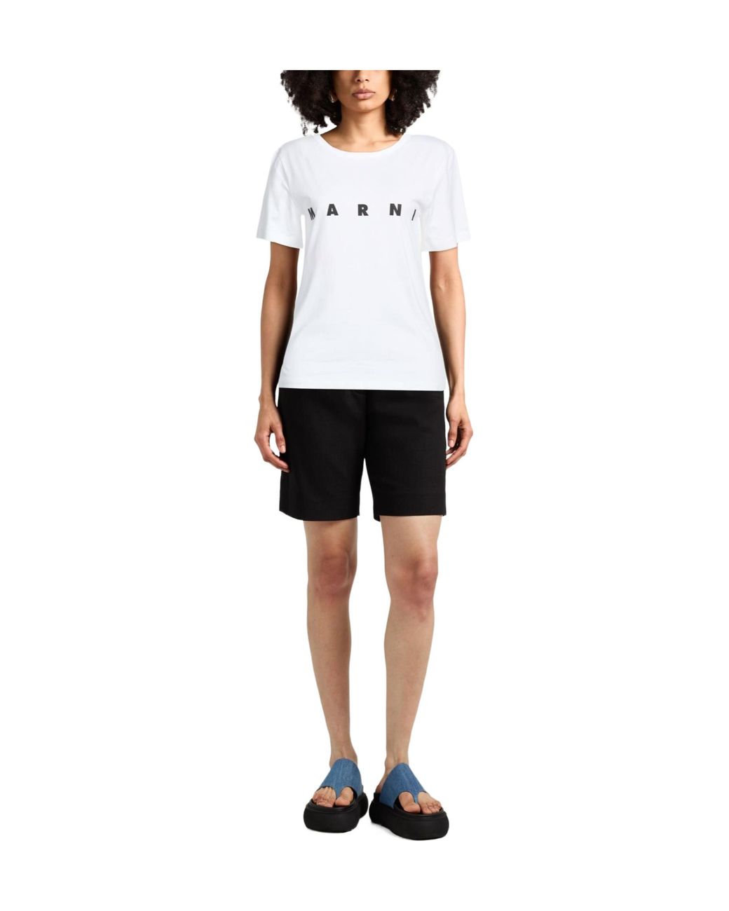 Marni White Crew-Neck Short-Sleeve T-Shirt