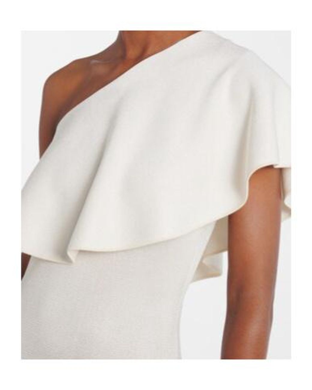 Altuzarra White Vivi Ruffled One-Shoulder Gown