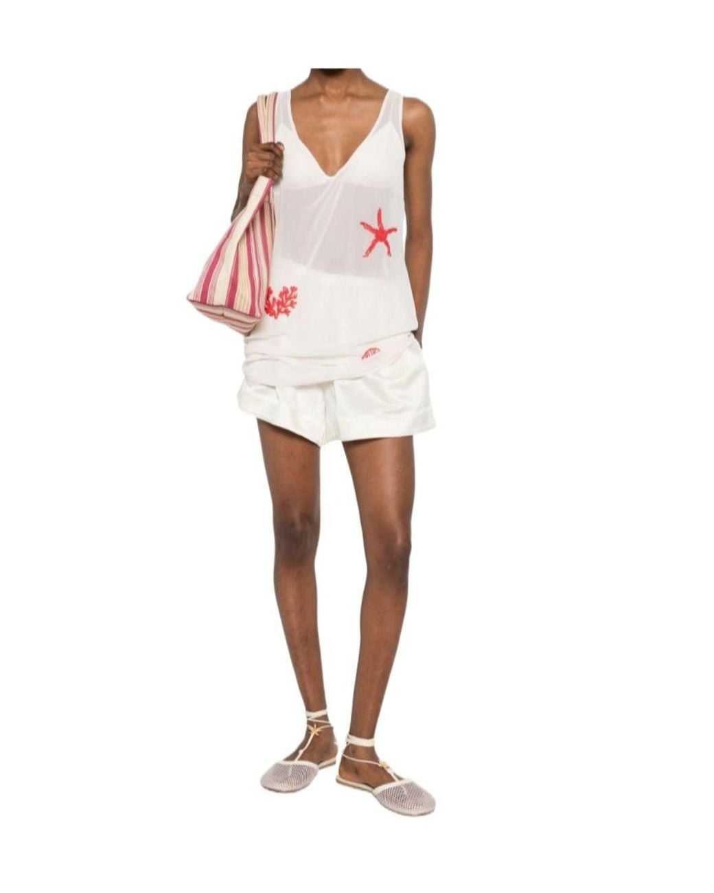 Mc2 Saint Barth White Short Dresses