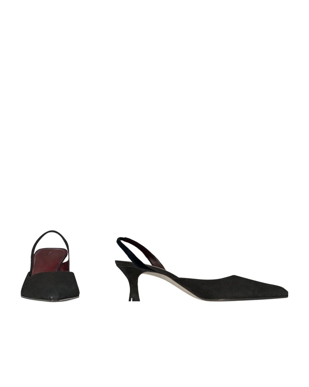 The Row Black Inez Slingback High-Heel Sandals