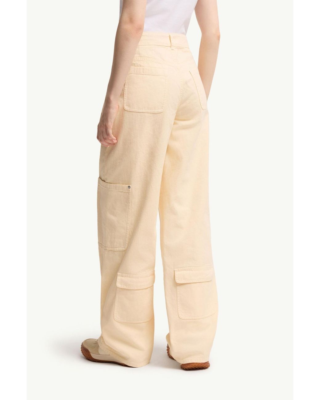 Moncler Natural Canvas Cargo Pants