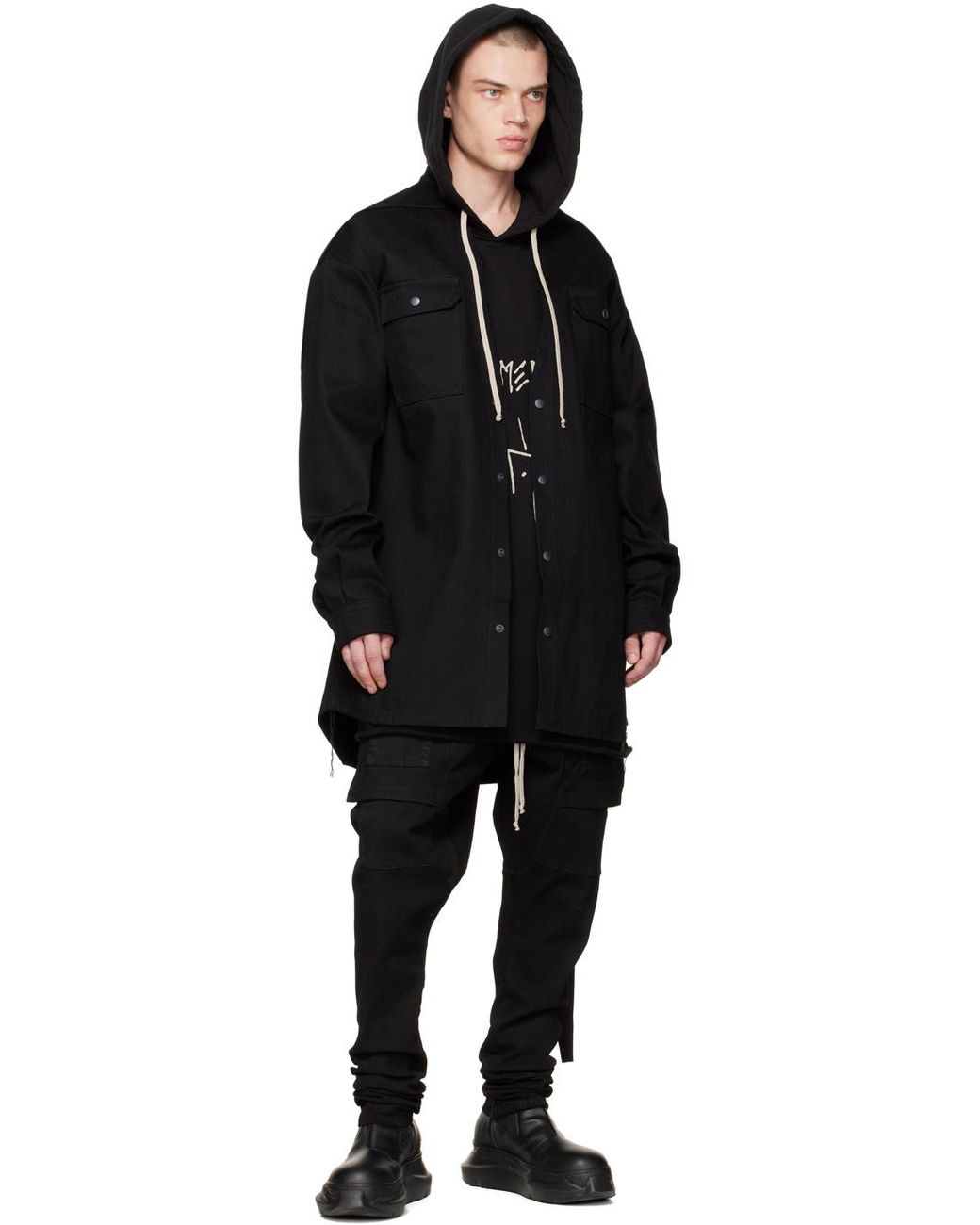 Rick Owens Black Skinny Cargo Trousers for men
