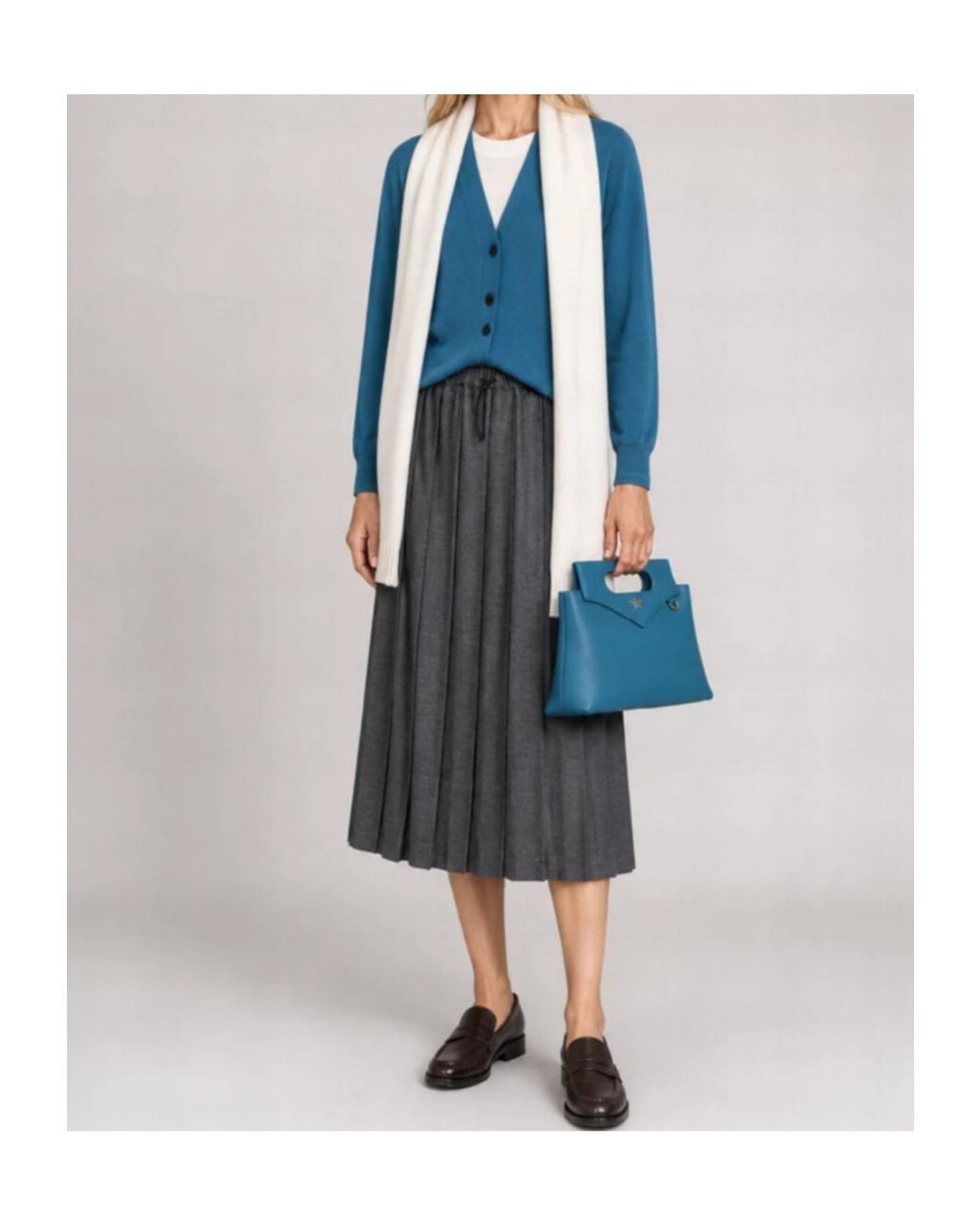 Paul Smith Blue V-Neck Button-Up Cardigan