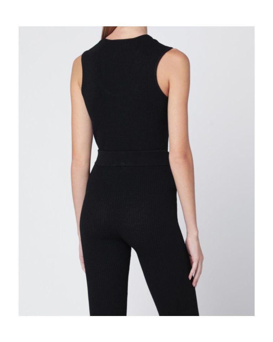 Fear Of God Black Logo Patch Ribbed Top