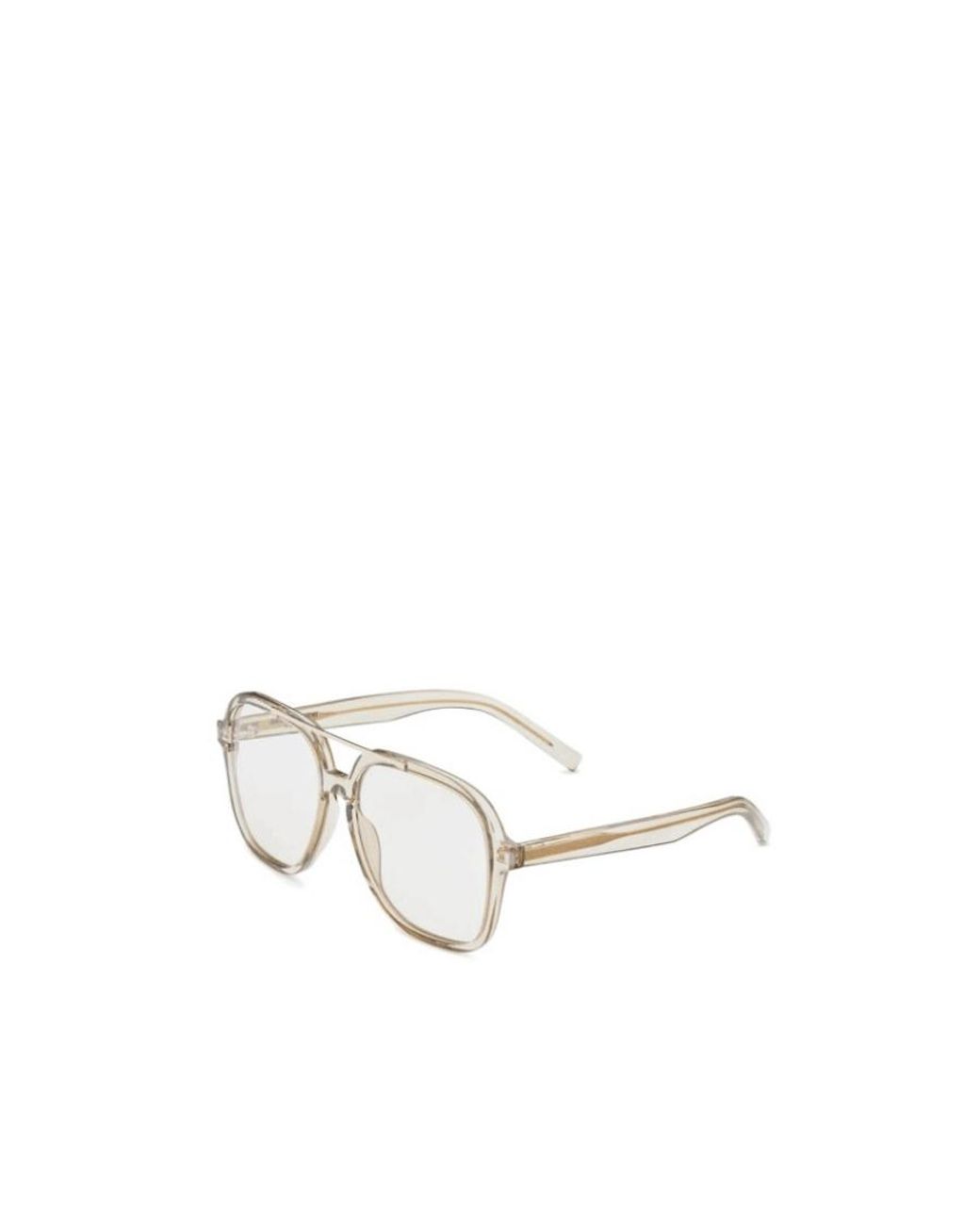 Saint Laurent White Eyewear Aviator Sunglasses