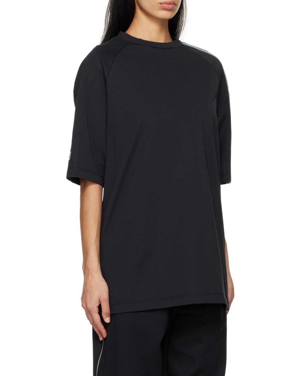 Y-3 Black Logo Printed Crewneck T-Shirt for men
