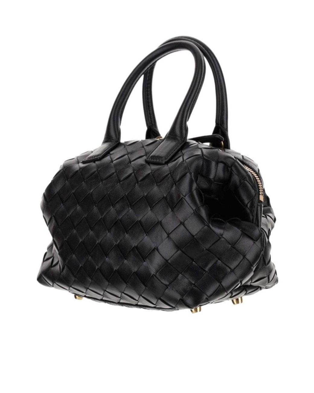 Bottega Veneta Black Small Intrecciato Bowling Bag
