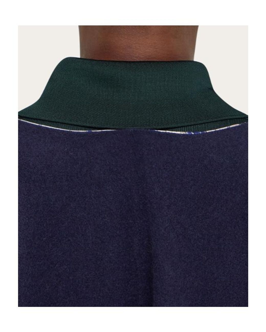 Ferragamo Blue Cashmere And Silk Reversible Cape