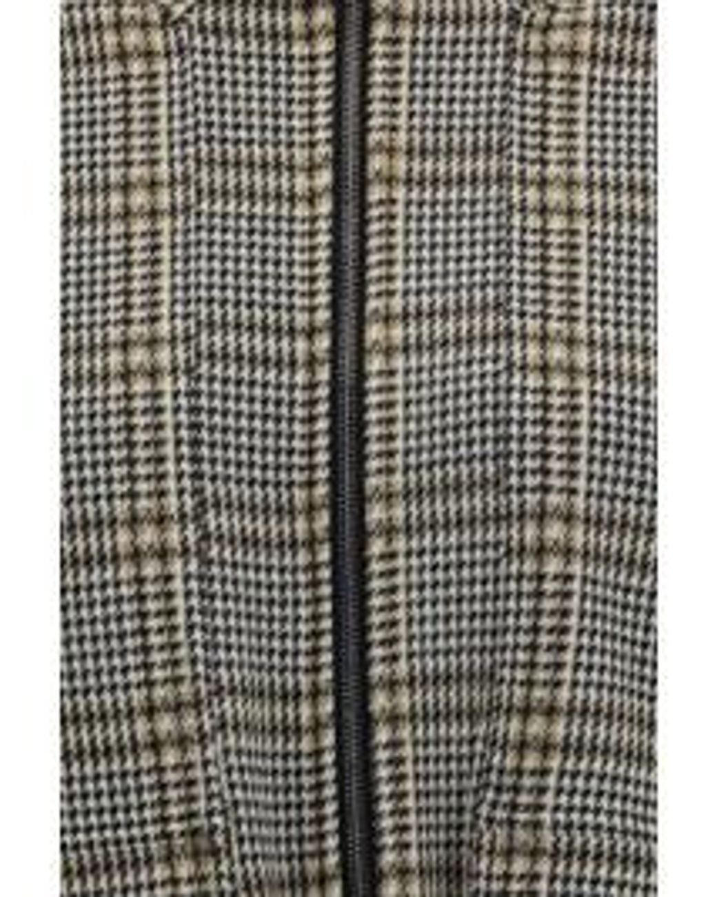 Fabiana Filippi Gray Check-Pattern Zipped Bomber Jacket