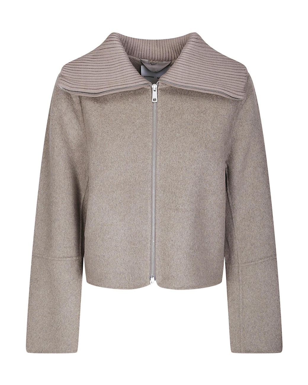 Samsøe & Samsøe Gray Samsøe Samsøe Sacleo Ribbed Collar Jacket
