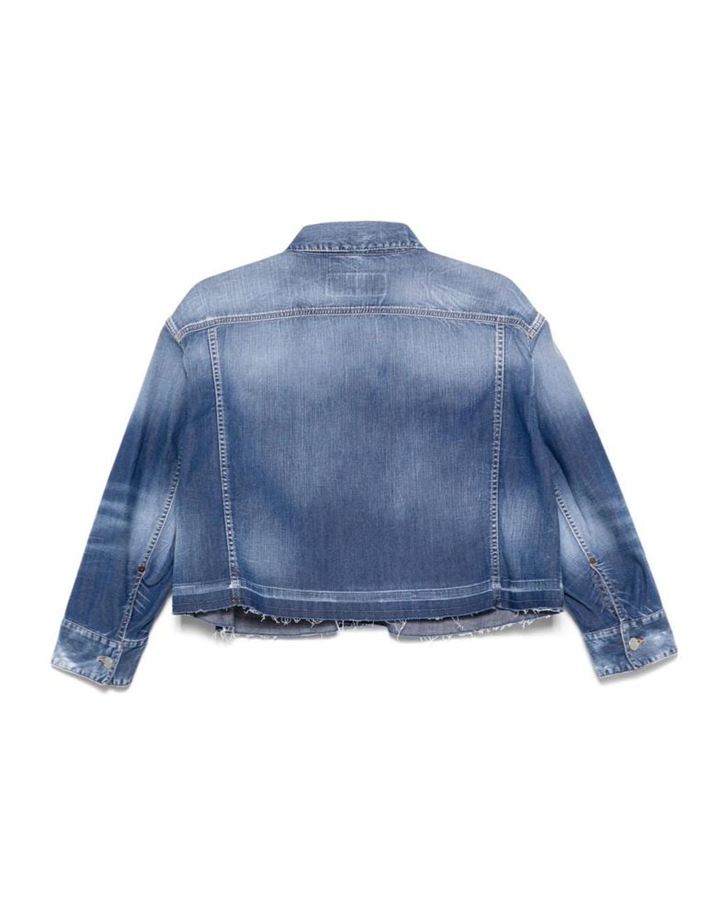 DSquared² Blue Summer Lovers Medium Wash Maxi Denim Jacket