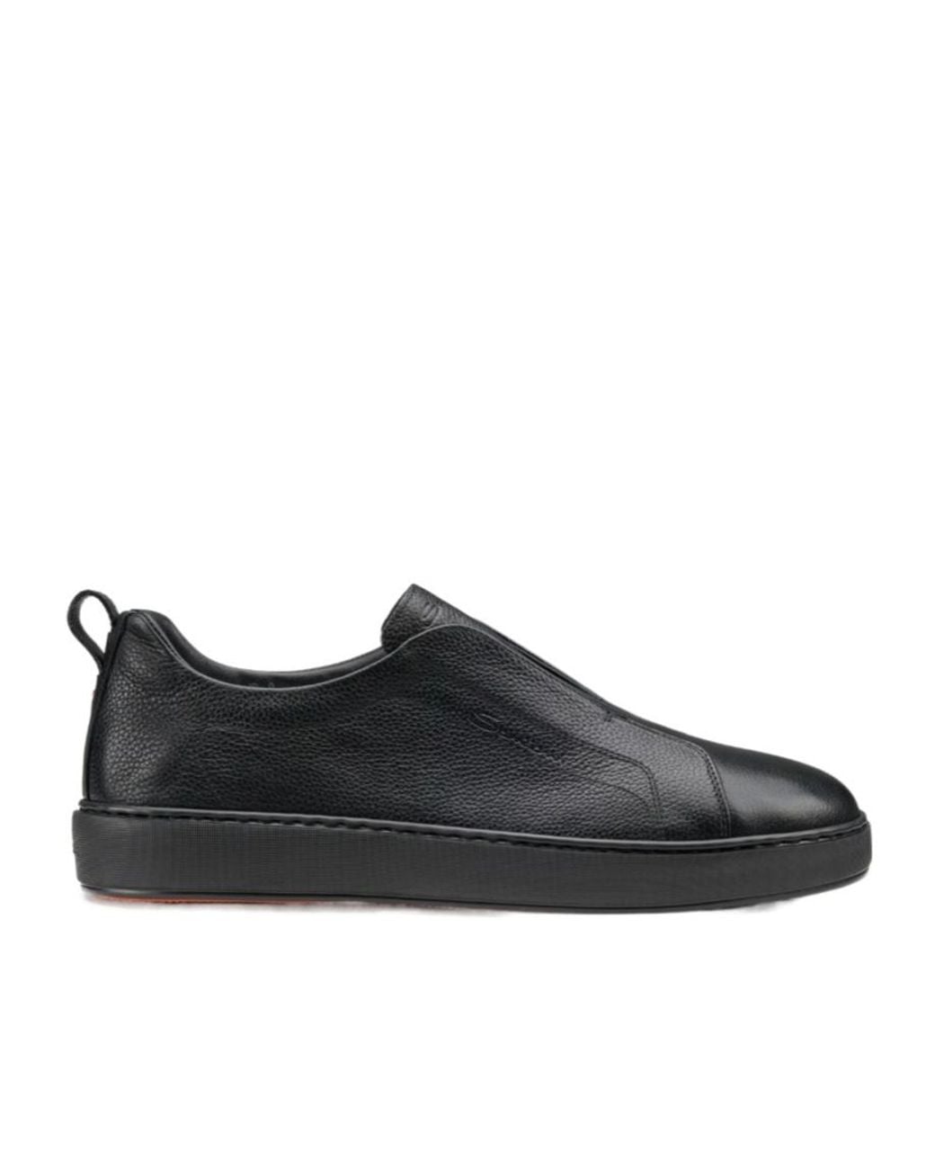 Santoni Black Victory Slip-On Sneakers for men