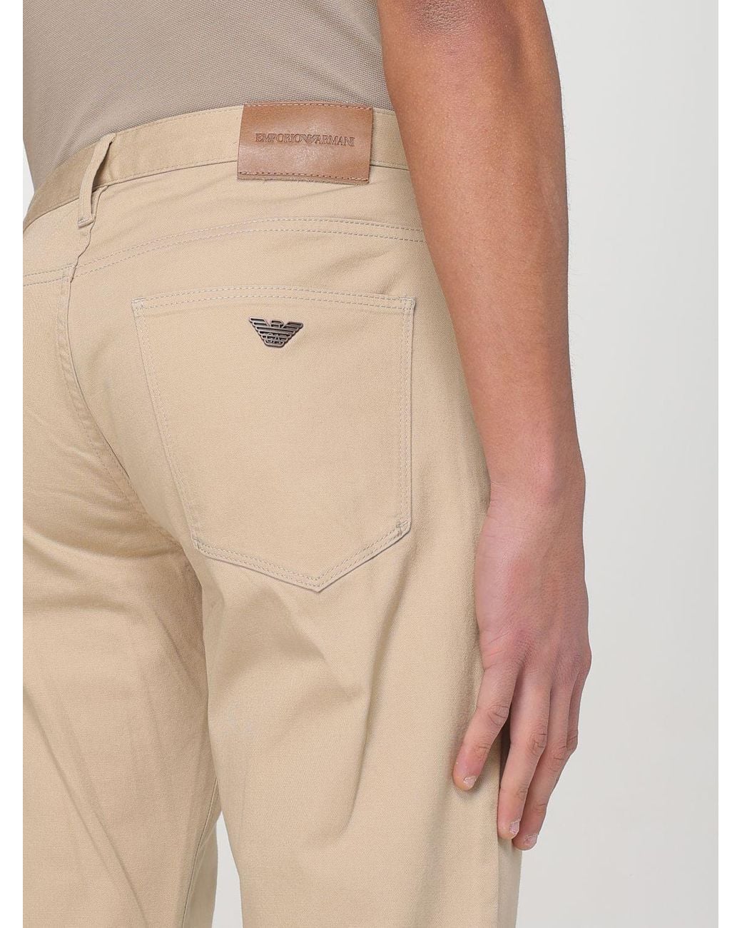 Emporio Armani Natural Belt Loops Slacks for men