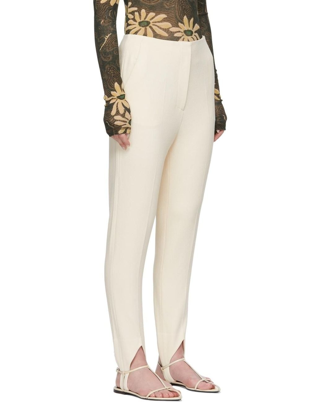 Nanushka Natural High-Waisted Casual Pants