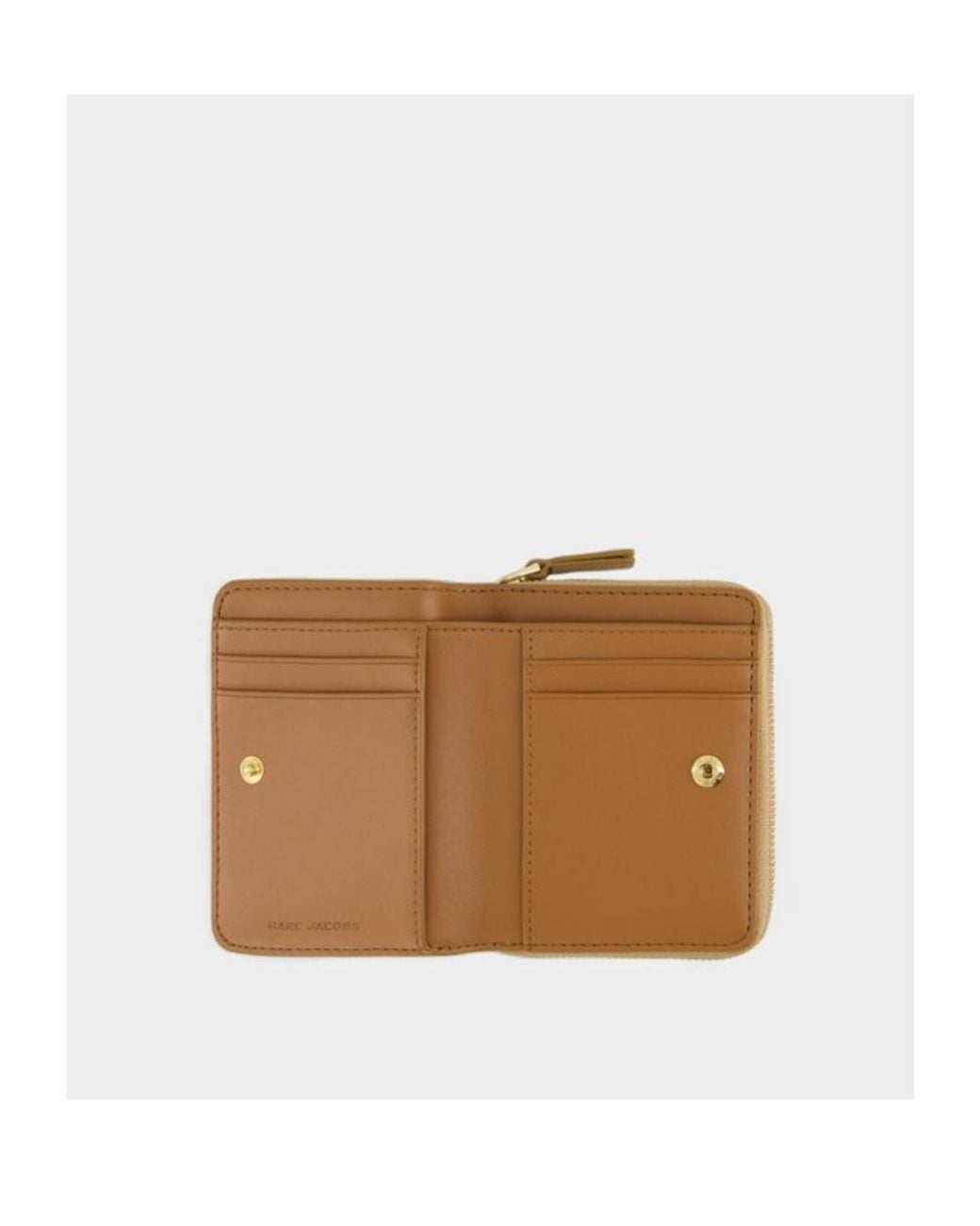 Marc Jacobs Natural Logo Printed Zipped Mini Compact Wallet