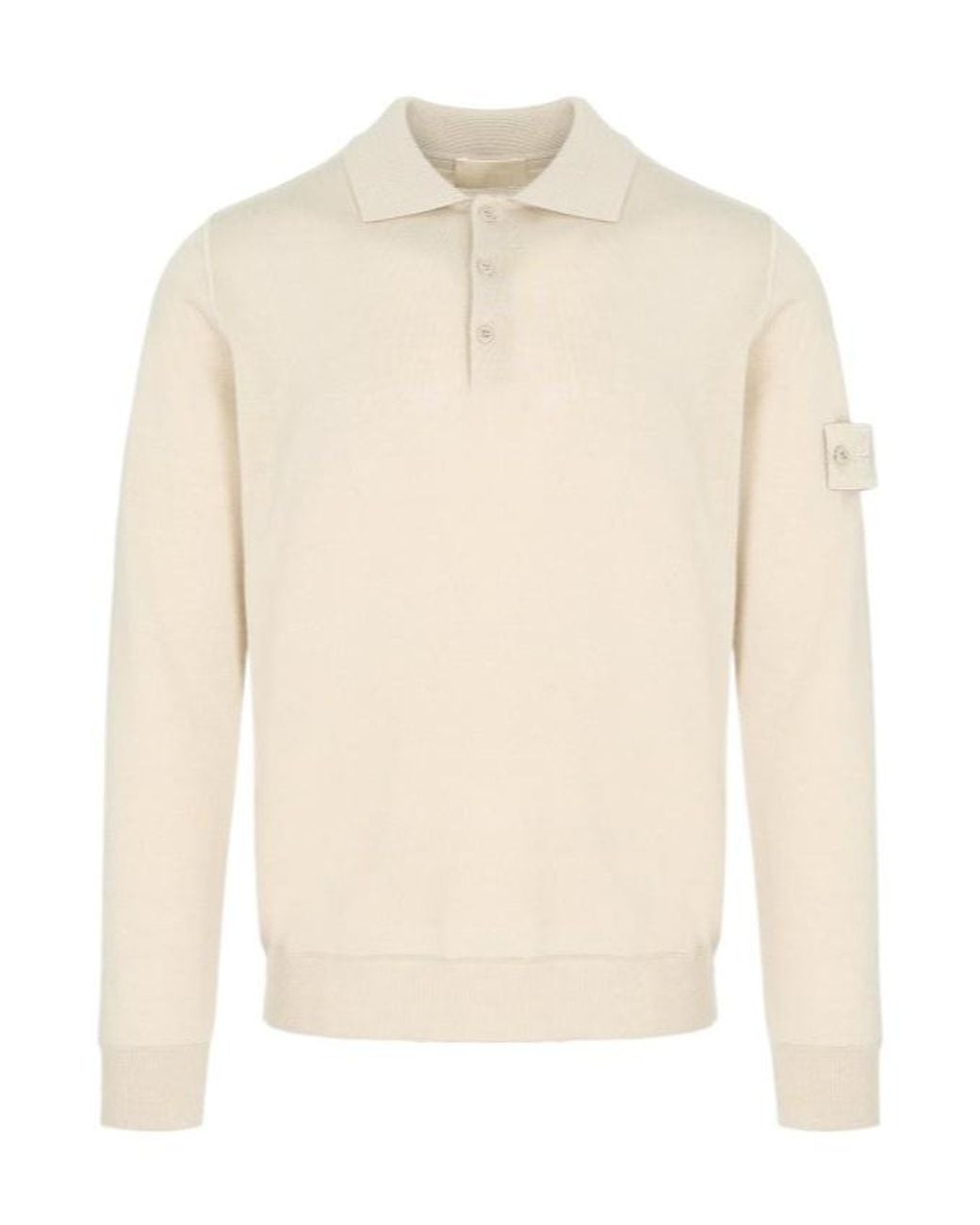 Stone Island White Ghostpieces Knit Polo Shirt for men