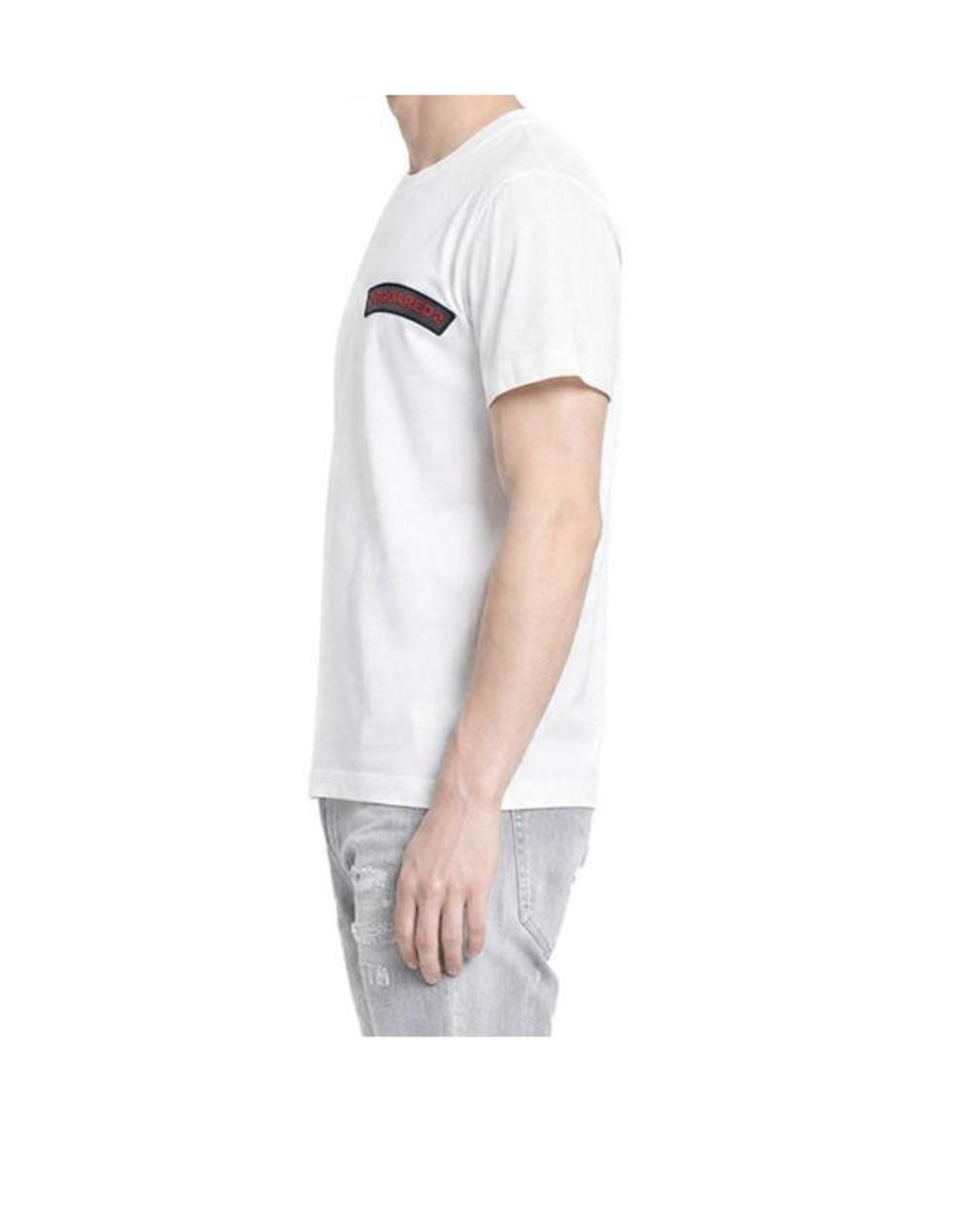 DSquared² White Logo Patch T-Shirt for men