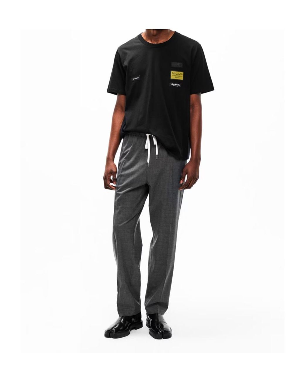 MM6 by Maison Margiela Black Logo T-Shirt for men