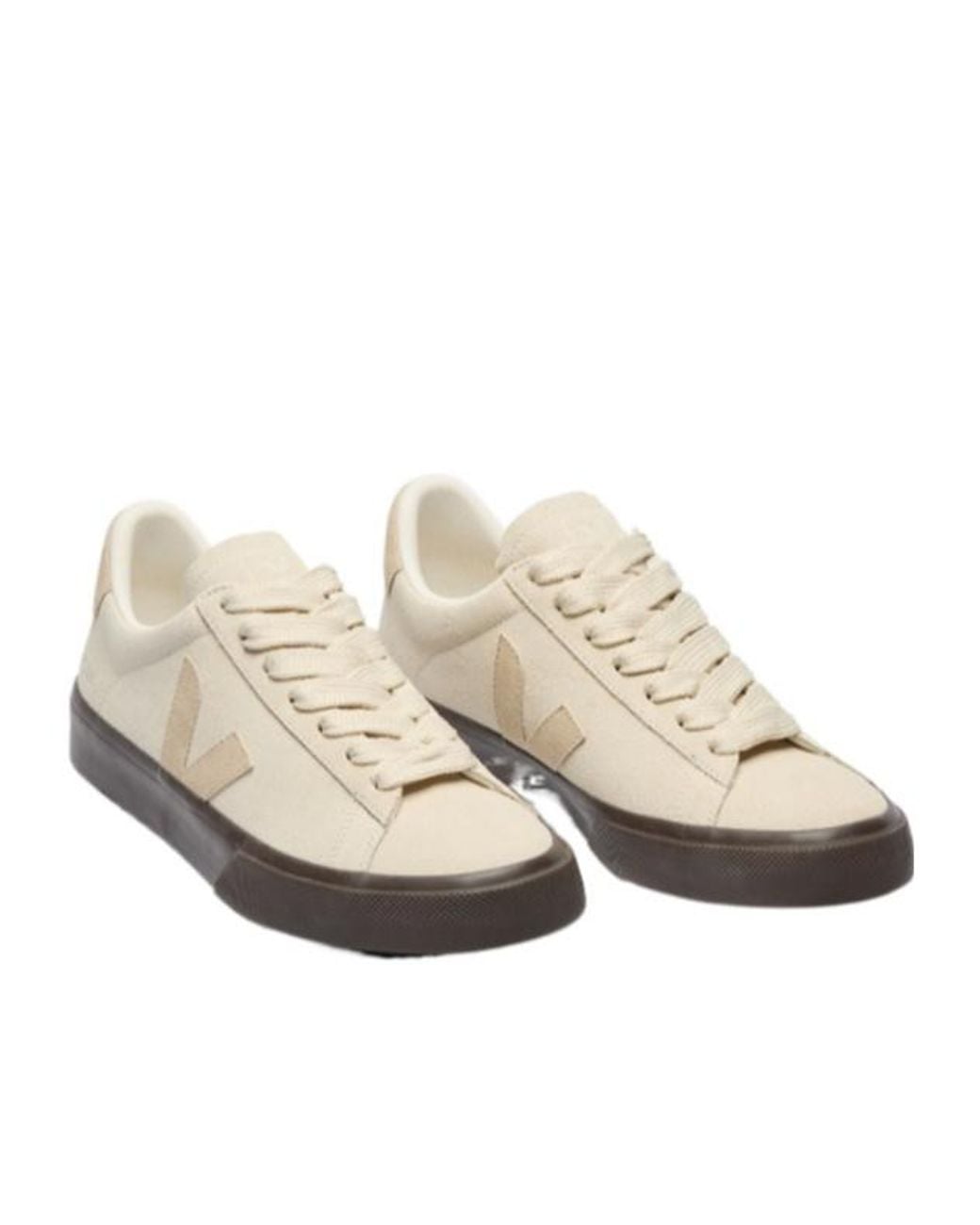 Veja White Campo Bold Lace-Up Sneakers for men