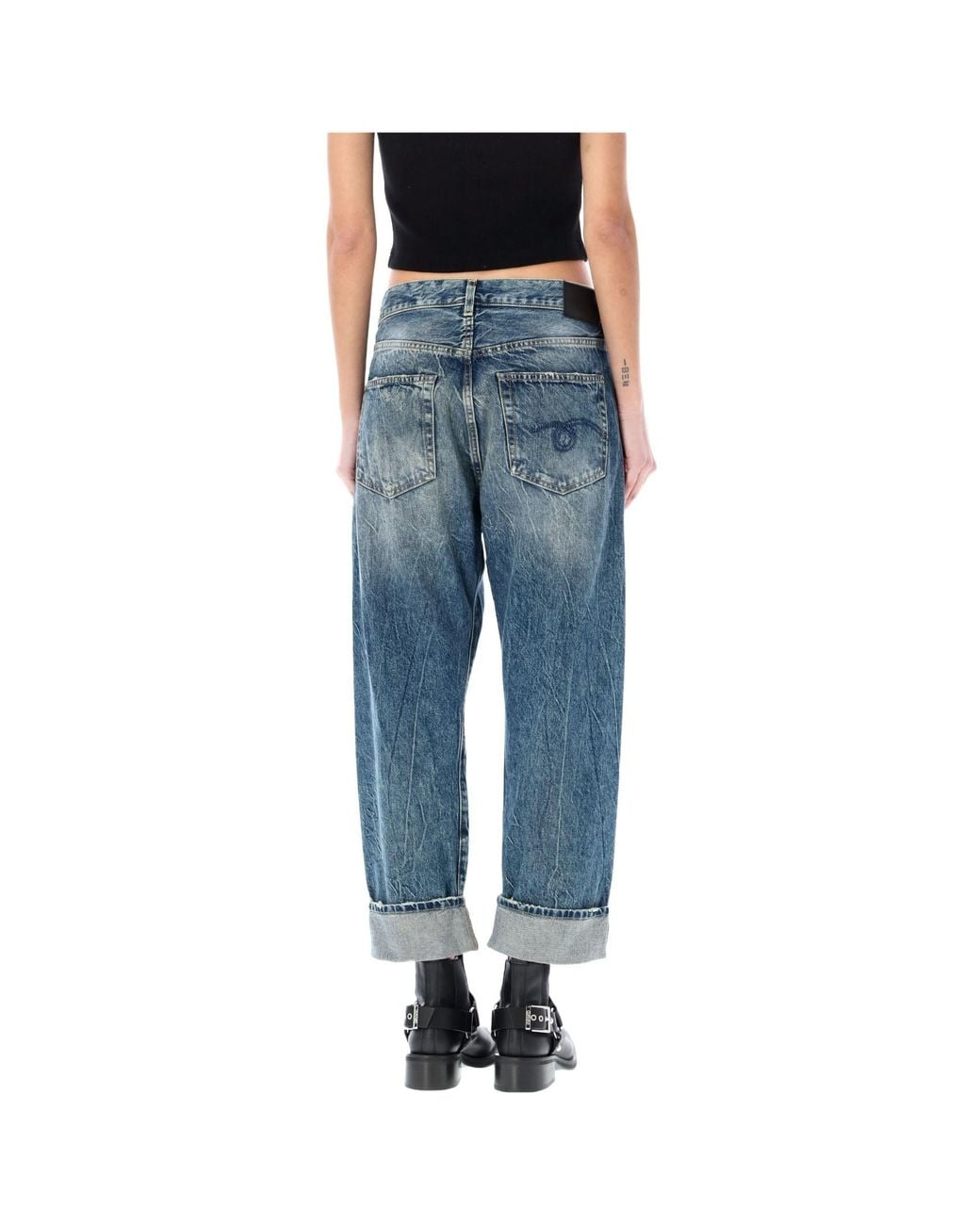 R13 Blue Asymmetrical Jeans