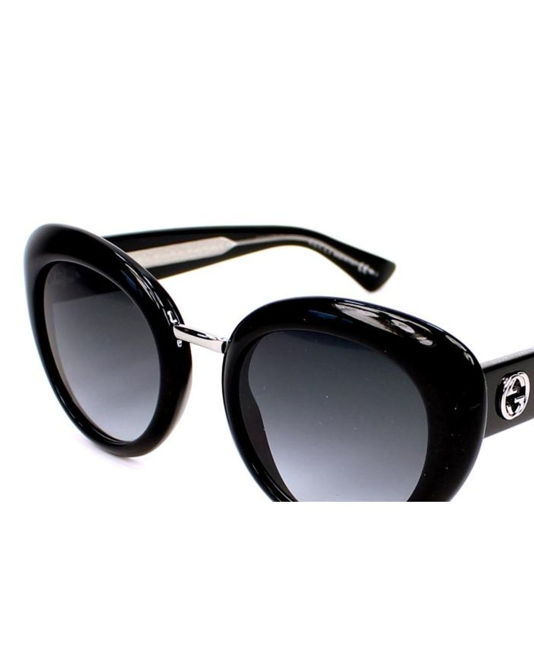Gucci Black Round-Frame Sunglasses