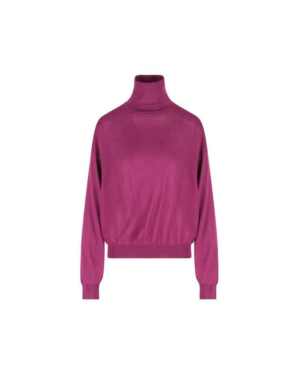 Saint Laurent Pink Turtleneck Knitted Jumper