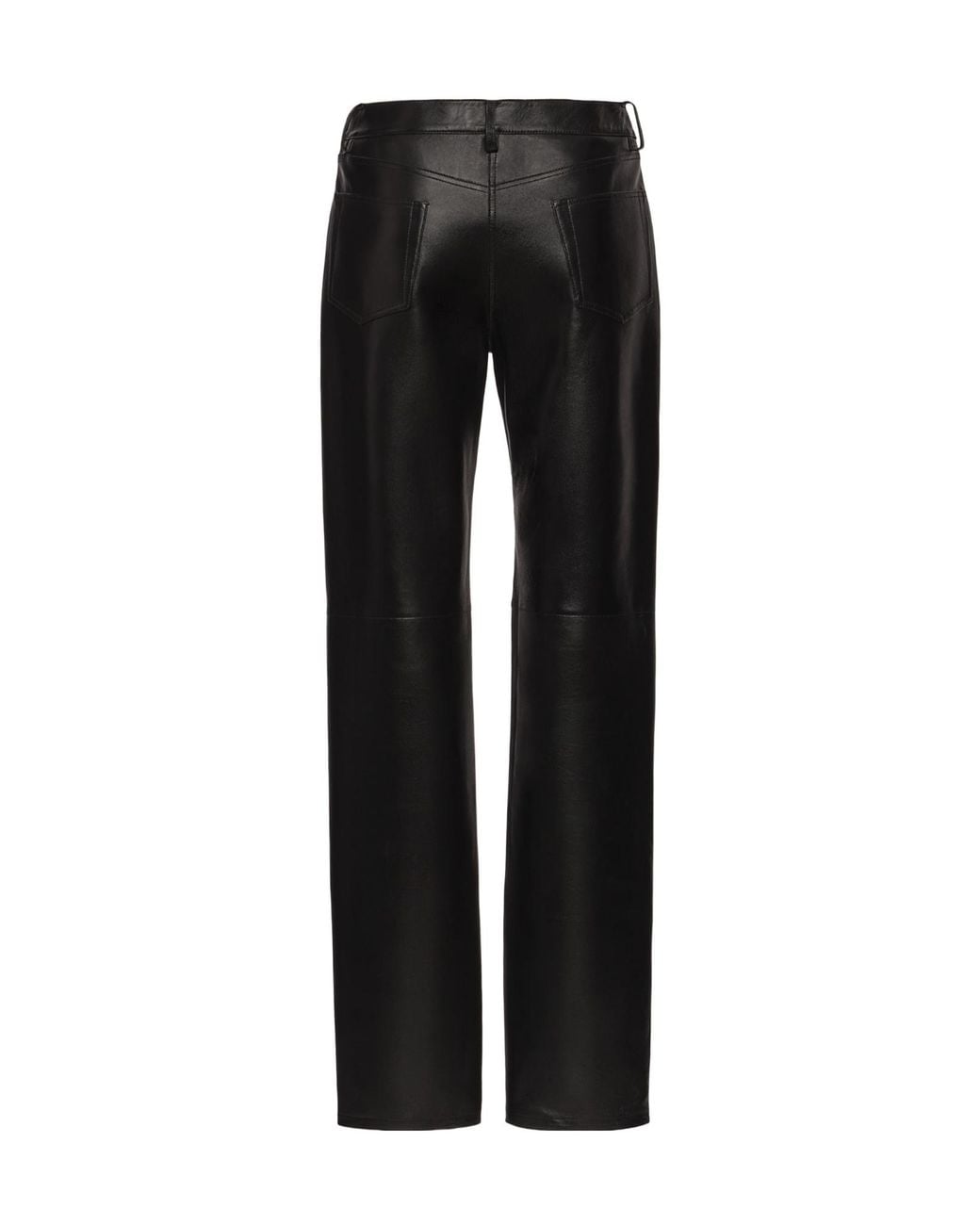 Magda Butrym Black Leather Straight-Leg Pants