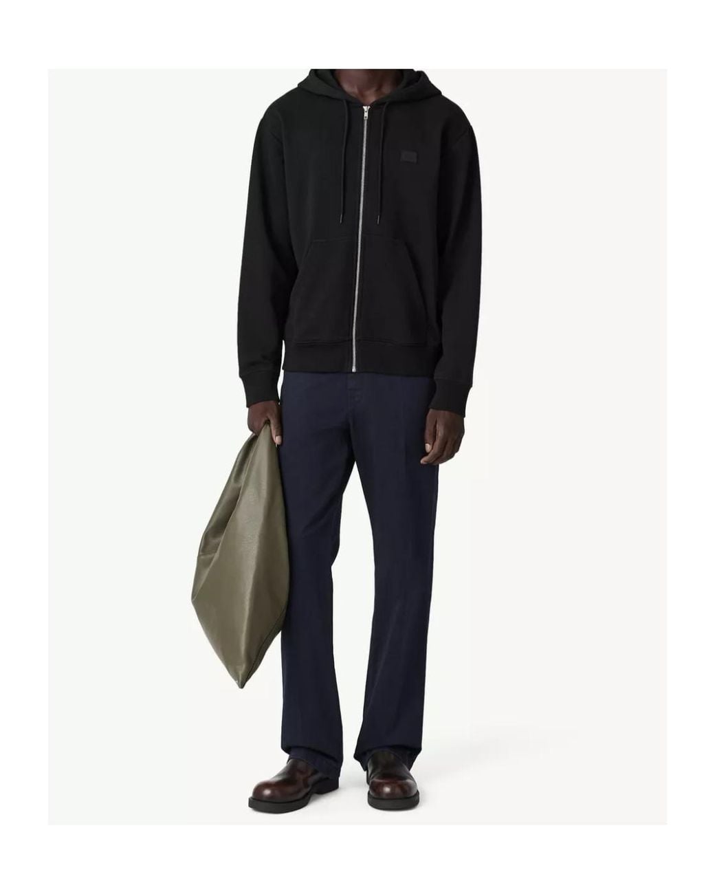 MM6 by Maison Margiela Black Logo-Patch Zip-Up Hoodie for men