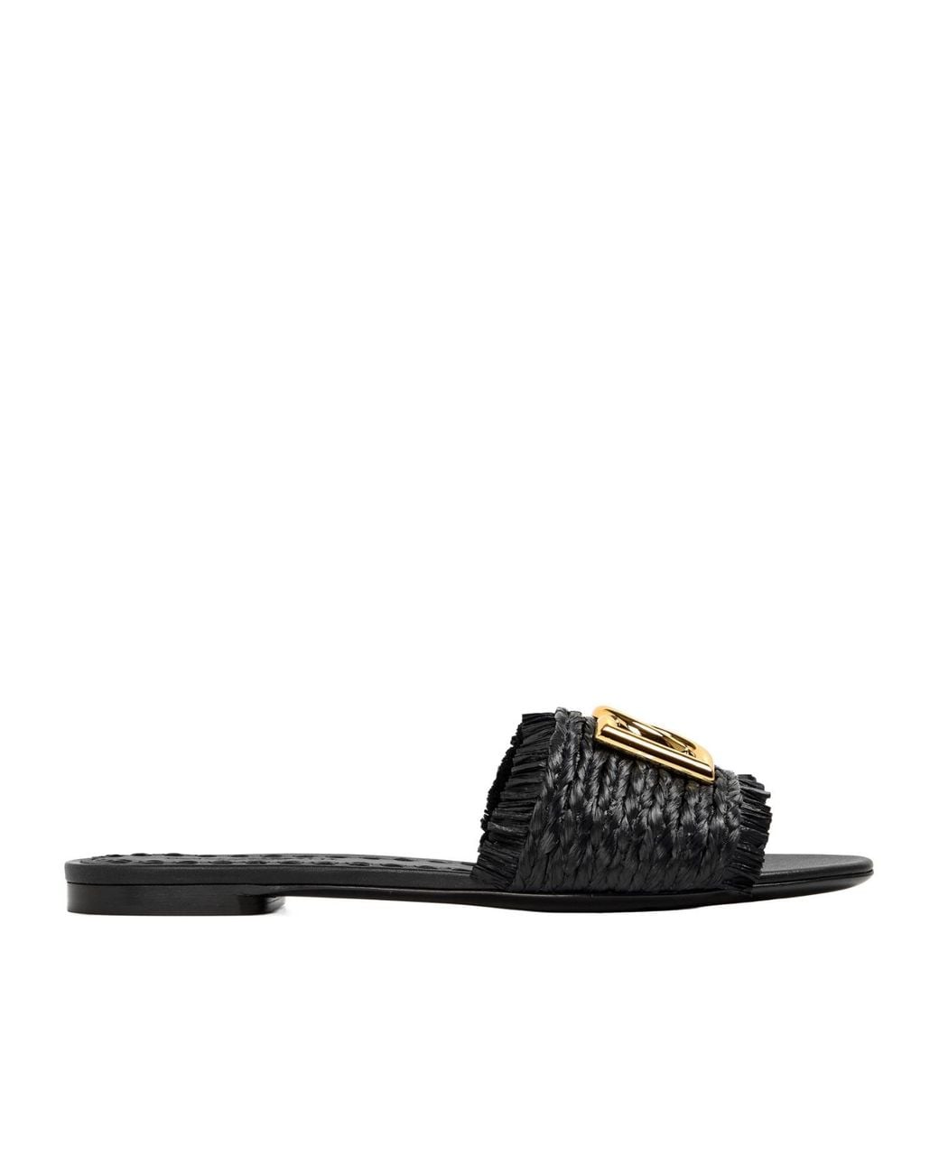 Dolce & Gabbana Black Solid Flat Shoes