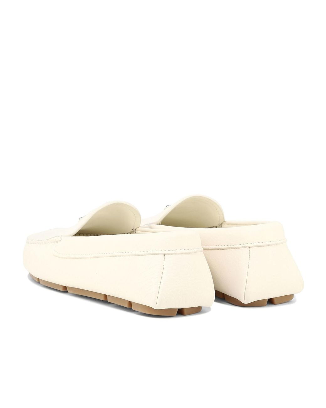 Prada Natural Logo Plaque Slip-On Loafers for men