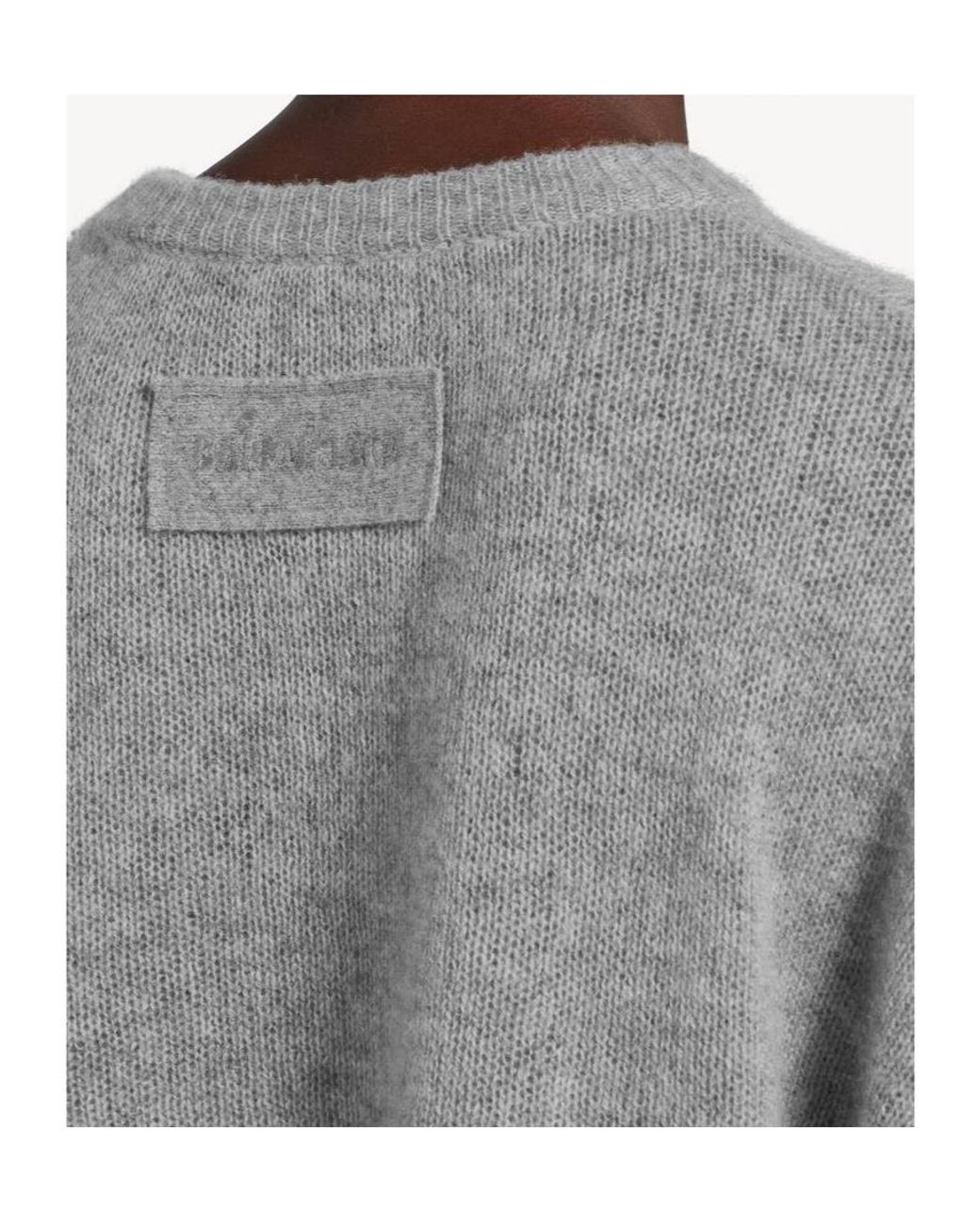 Balenciaga Gray Cropped Crewneck