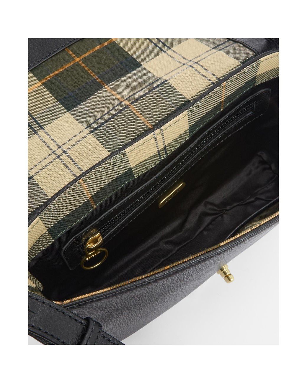 Barbour Black Leather Crossbody Bag