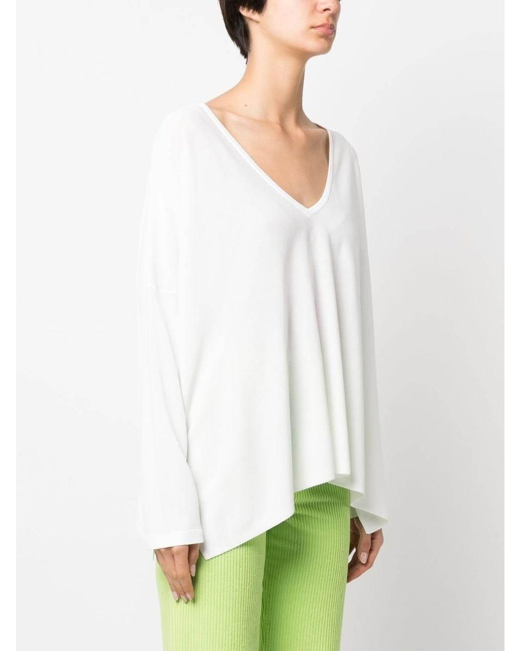 P.A.R.O.S.H. White Logo Long-Sleeve Knit Top
