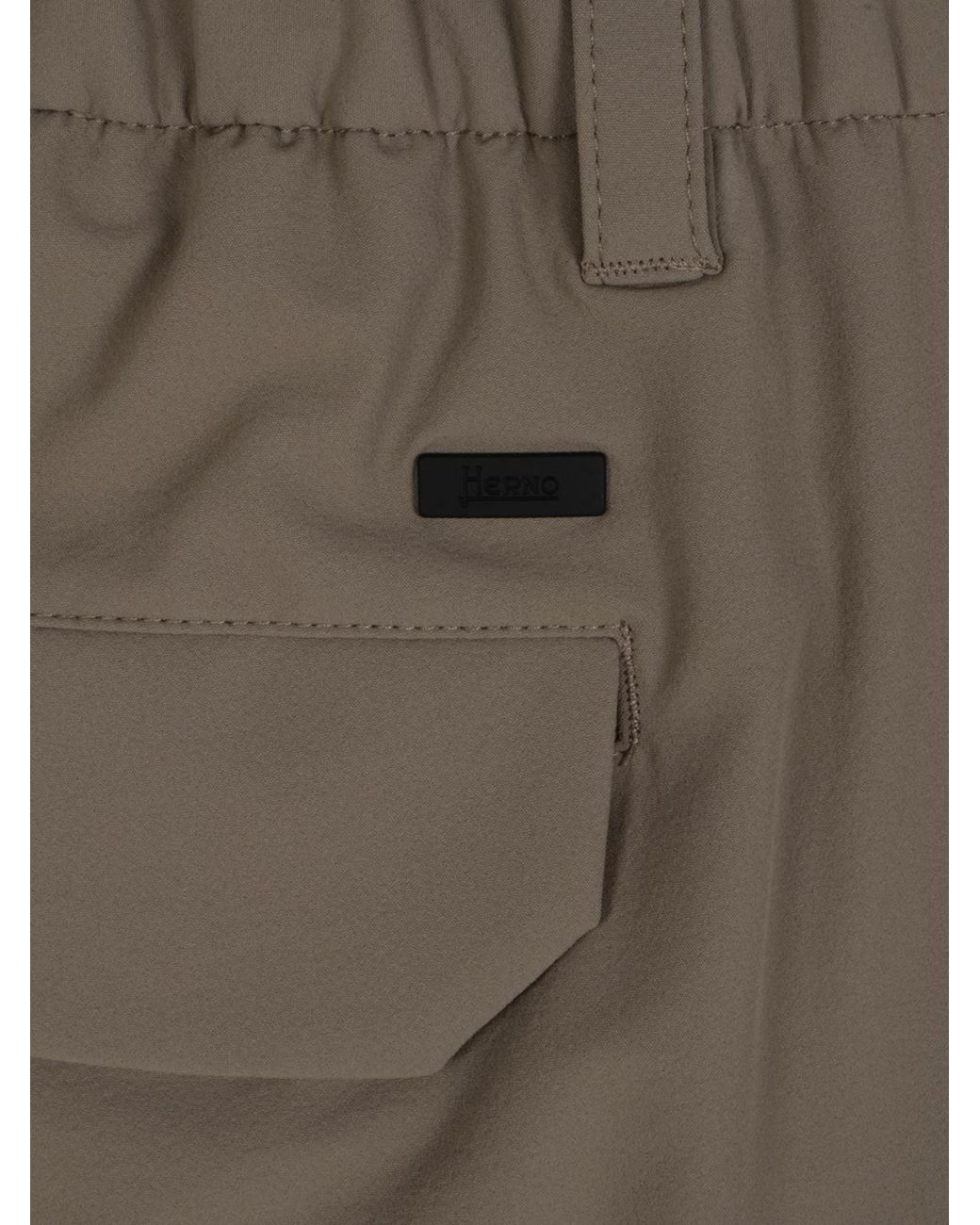 Herno Gray Pleated Cargo Pants for men