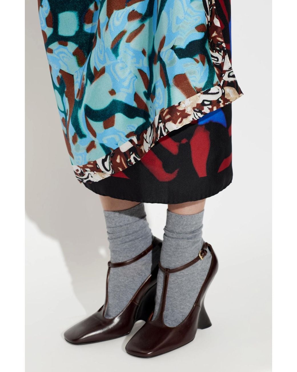 Dries Van Noten Black Wedge Heel Shoes
