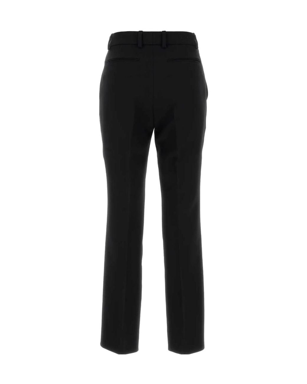 Gucci Black Logo Embroidered Tailored Trousers