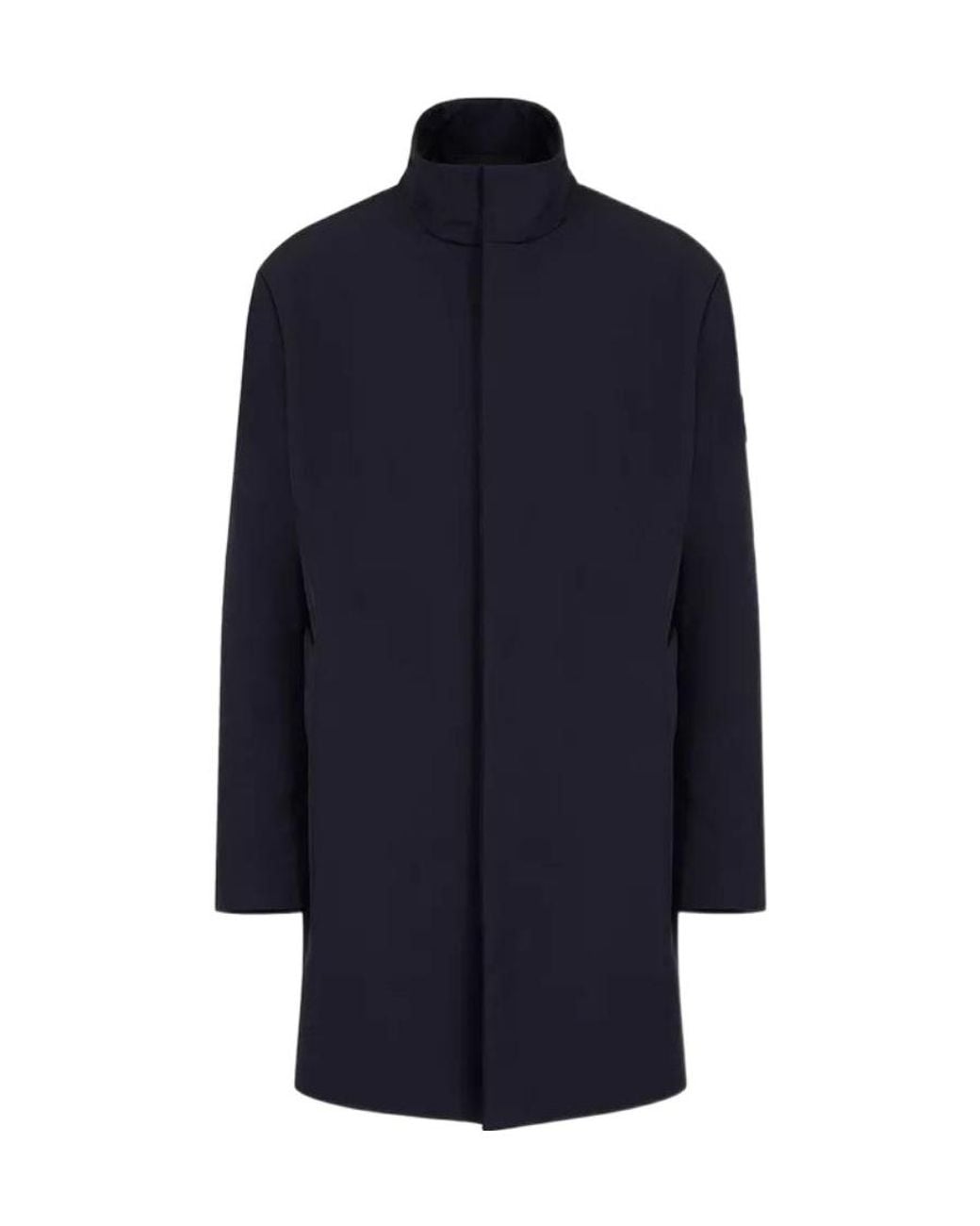 Giorgio Armani Blue Concealed Fastened Straight Hem Parka for men