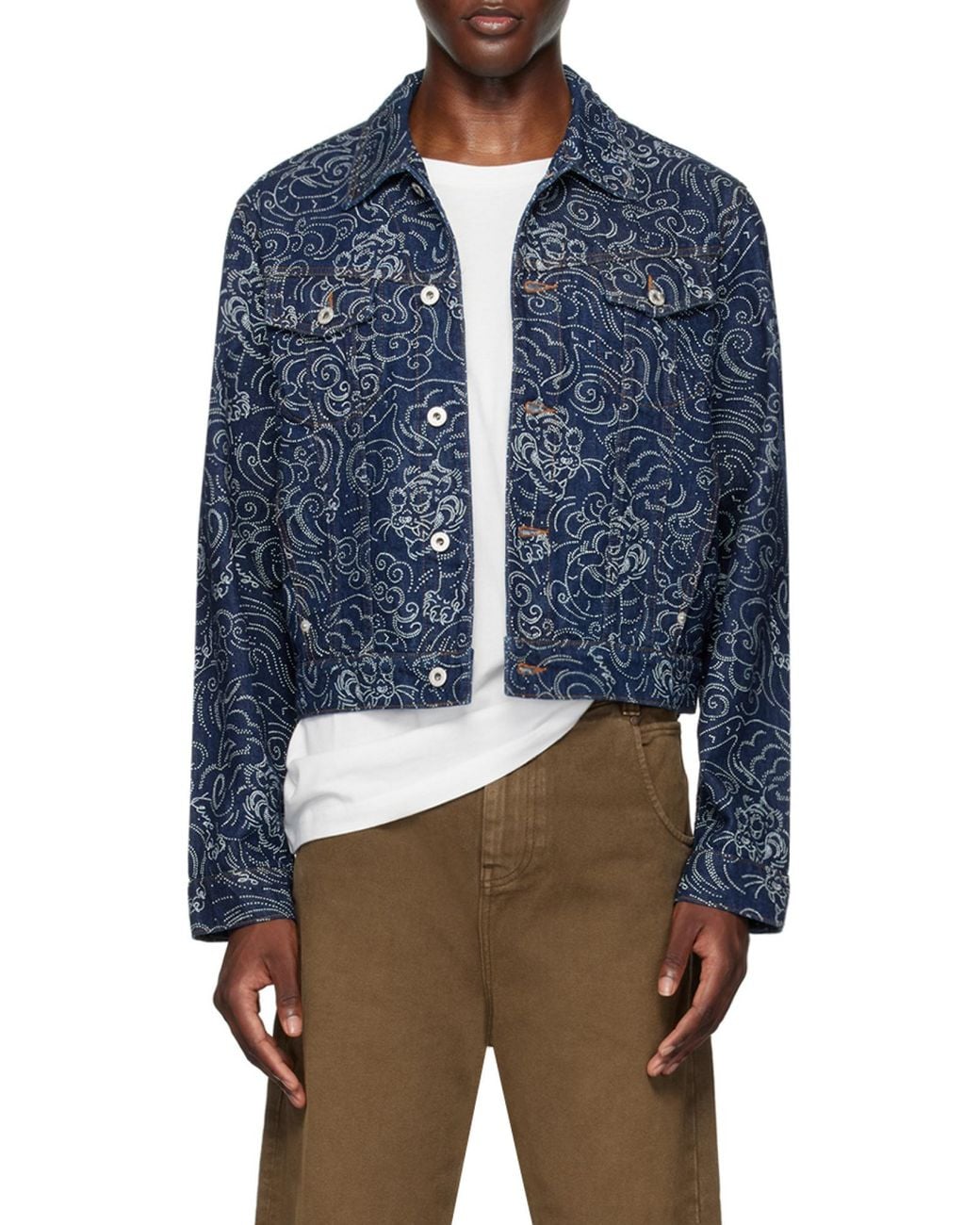 KENZO Blue Star Tiger Buttoned Denim Jacket for men