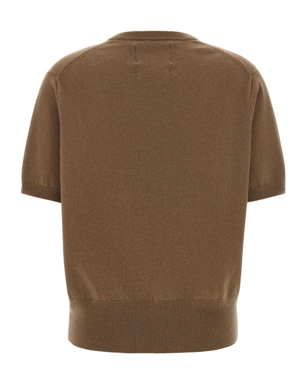 Extreme Cashmere Brown Martina Short-Sleeve V-Neck Sweater