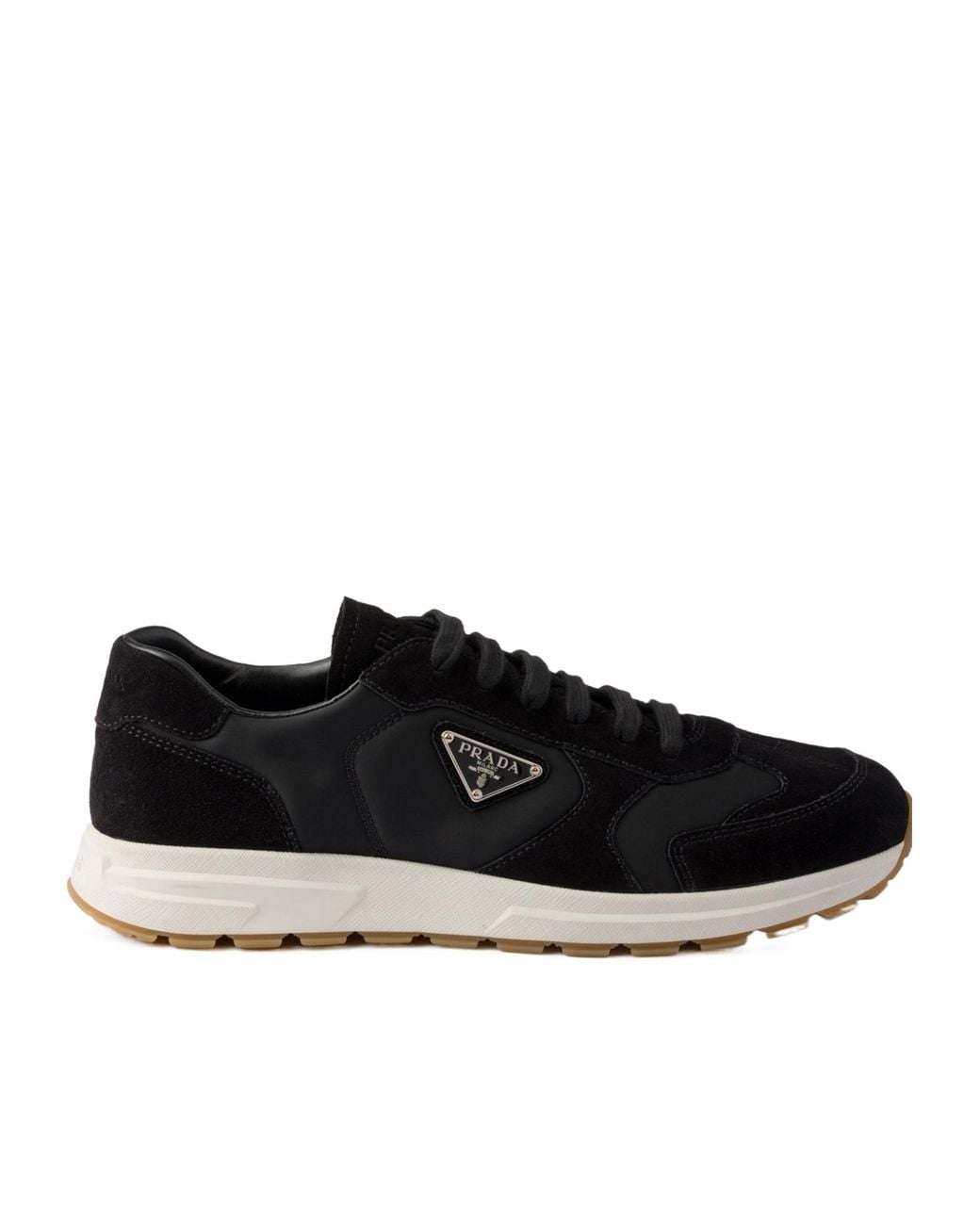 Prada Black Laced Sneakers Shoes for men