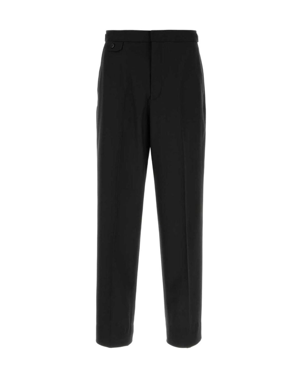 Brioni Black Pressed-Crease Straight-Leg Trousers for men