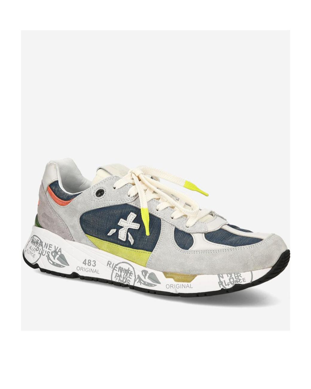 Premiata Blue Lace Up Sneakers for men