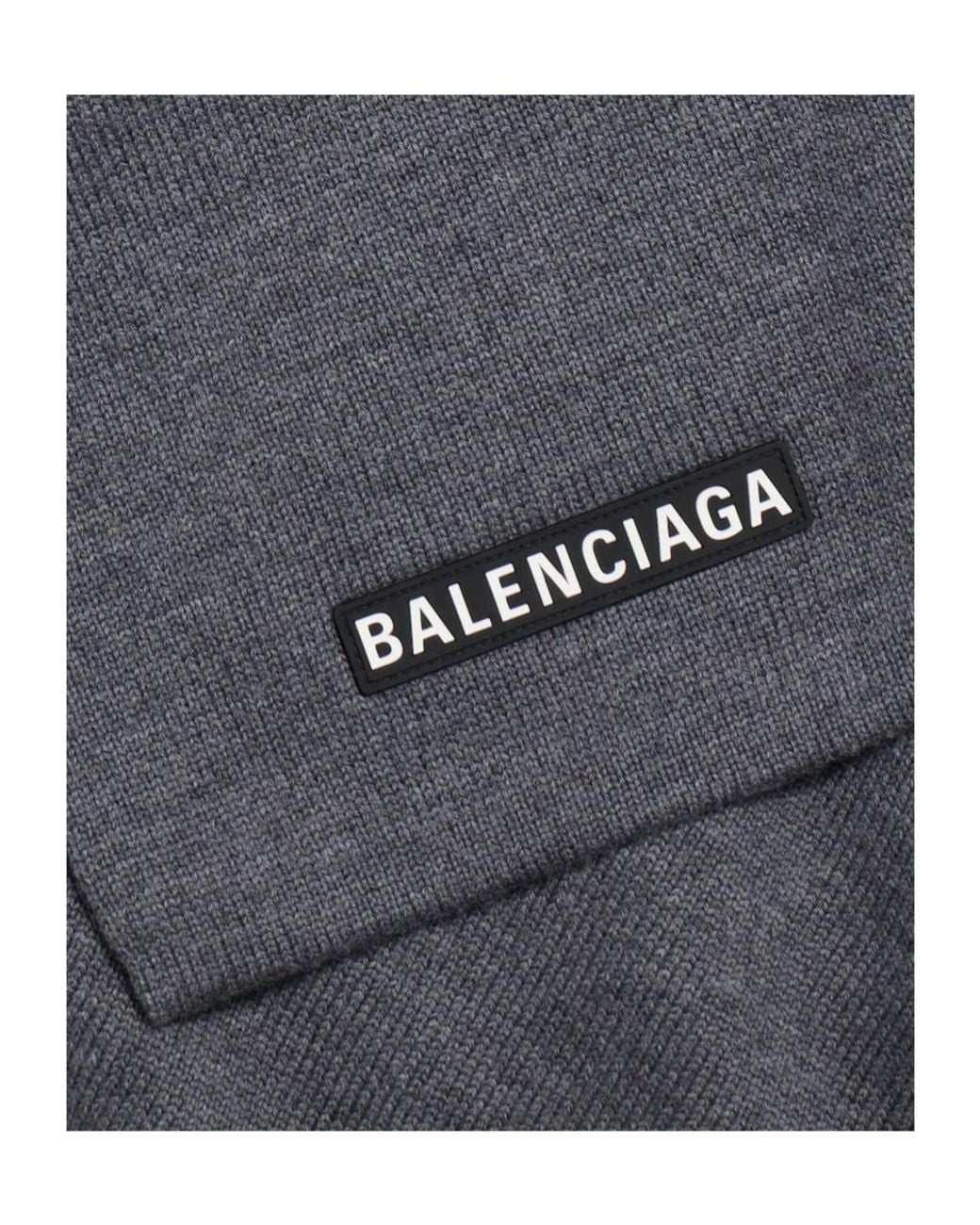 Balenciaga Gray Patch Scarf for men